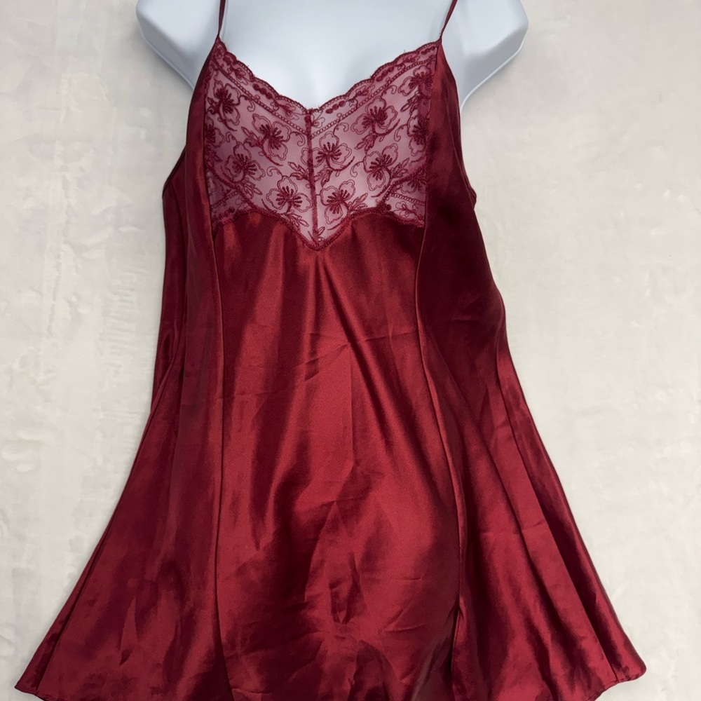 Victoria's Secret Deep Red Satin Chemise